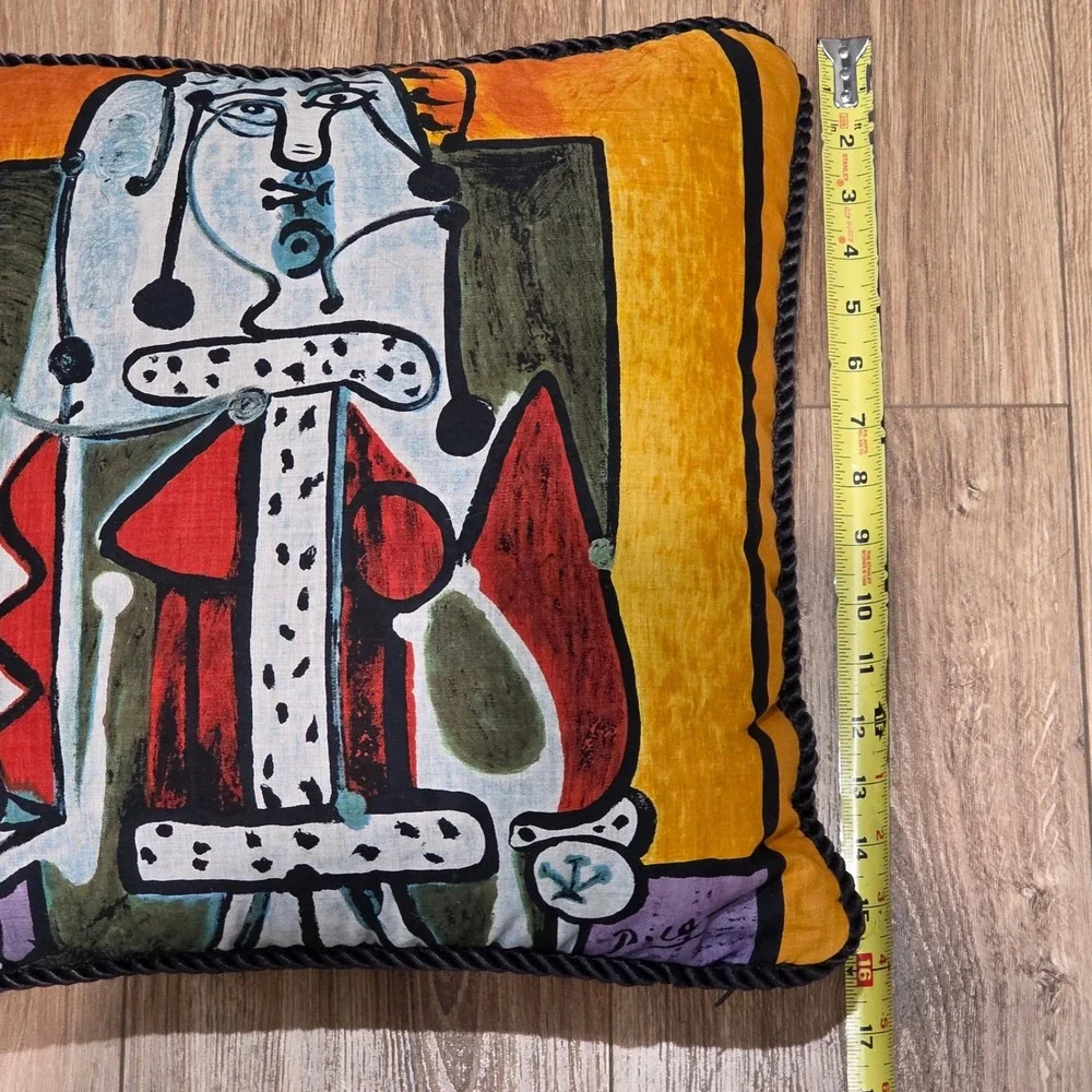Picasso Art Cubist Portrait Silk Style Accent Pillows Modern Home Decor Set of 3
